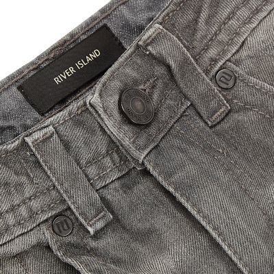 Boys grey coated Chester tapered jeans
